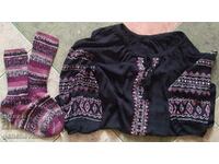 Traditional shirt with embroidery and patterned socks/costumes