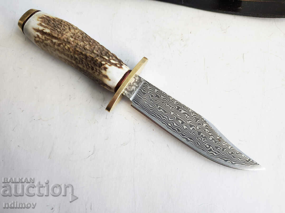 Auction Damask Knife Laminate Horn Leather Kania Auction Damask Knife Laminate Horn Leather Kania