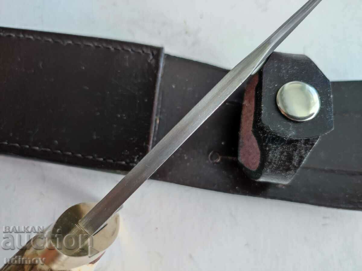 Damask Knife Laminate Horn Leather Kania - 5 Damask Knife Laminate Horn Leather Kania - 5