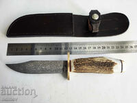Damask Knife Laminate Horn Leather Kania