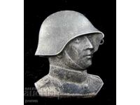 Rare Military Badge-WW2-Helmet Soldier-Switzerland-1940