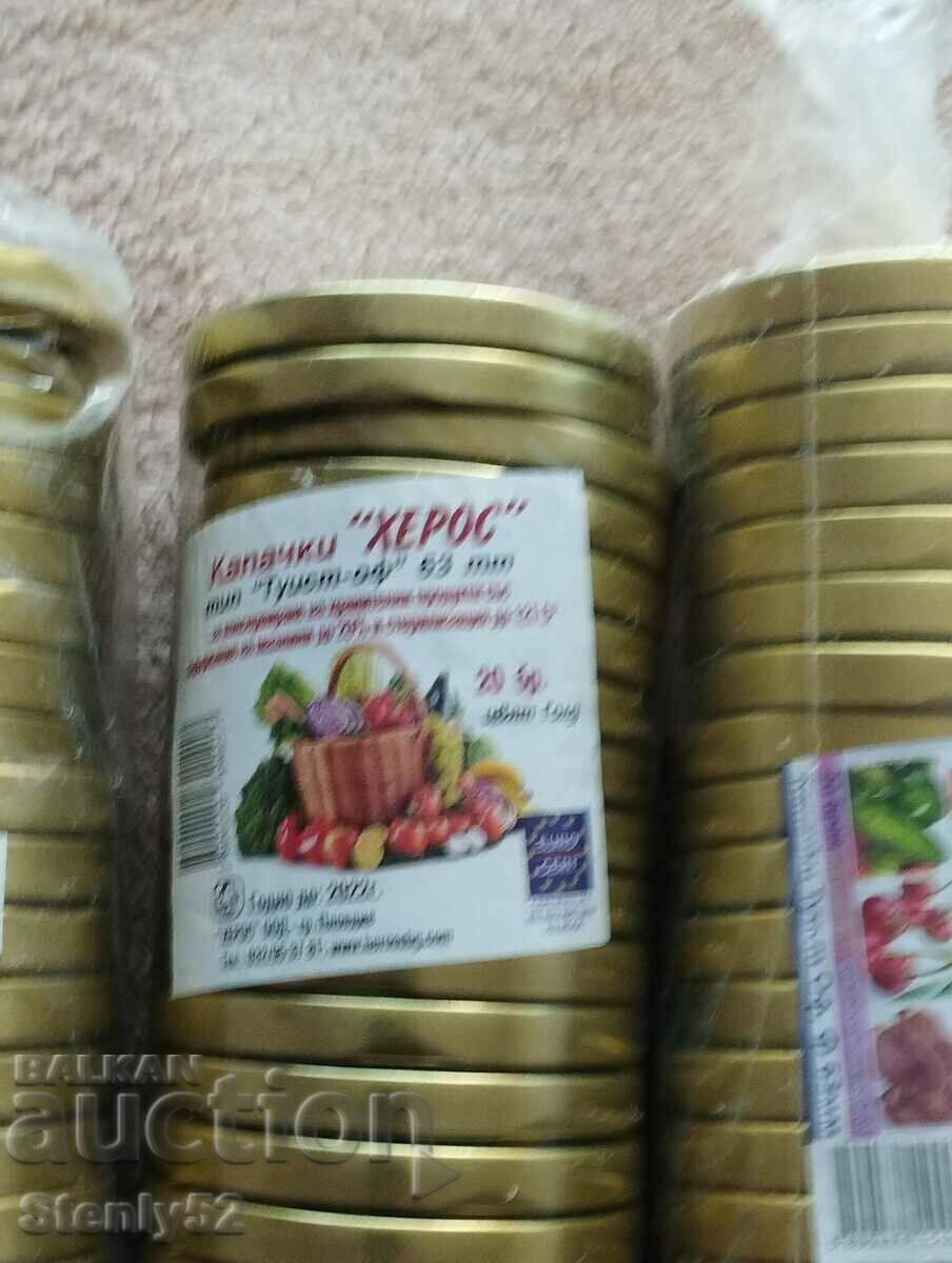 60 pcs. Caps for jars-f 63 with price 5.00 BGN | € 2.56