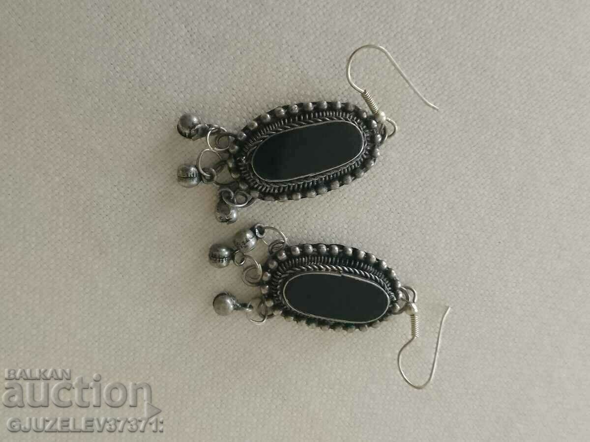Vazrozhdensky. EARRINGS with POLISHED BLACK Agate with price 55.00 BGN | € 28.12 Vazrozhdensky. EARRINGS with POLISHED BLACK Agate with price 55.00 BGN | € 28.12