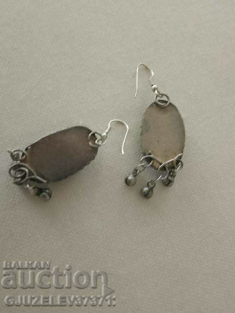 Auction Vazrozhdensky. EARRINGS with POLISHED BLACK Agate Auction Vazrozhdensky. EARRINGS with POLISHED BLACK Agate