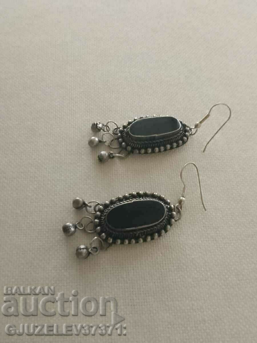 Vazrozhdensky. EARRINGS with POLISHED BLACK Agate - 5 Vazrozhdensky. EARRINGS with POLISHED BLACK Agate - 5