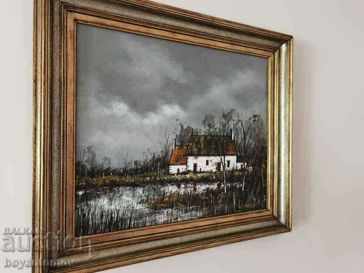 Auction  Luciana Parsini, painting Lake landscape, MBP