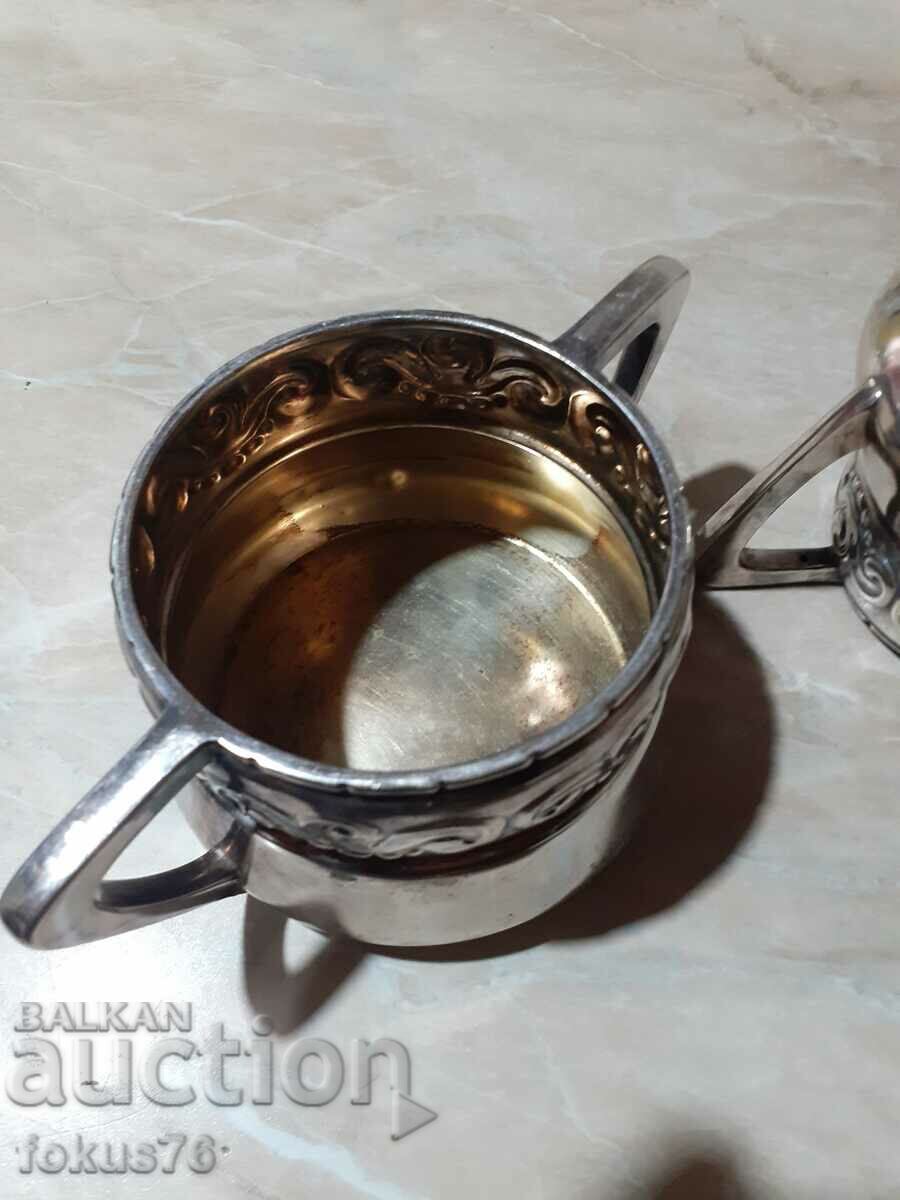 Great boards Eneret Astral thick silver plated tea set - 6 Great boards Eneret Astral thick silver plated tea set - 6