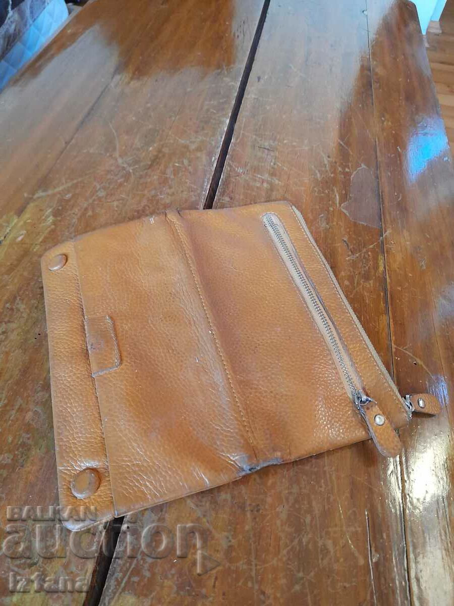 Portofel vechi din piele, poșetă - 5