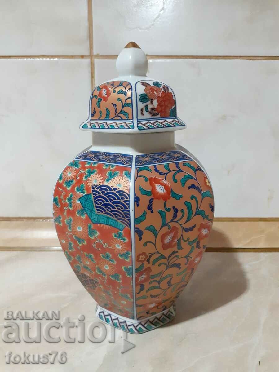 Beautiful jar with lid - Japanese porcelain mark - 6 Beautiful jar with lid - Japanese porcelain mark - 6