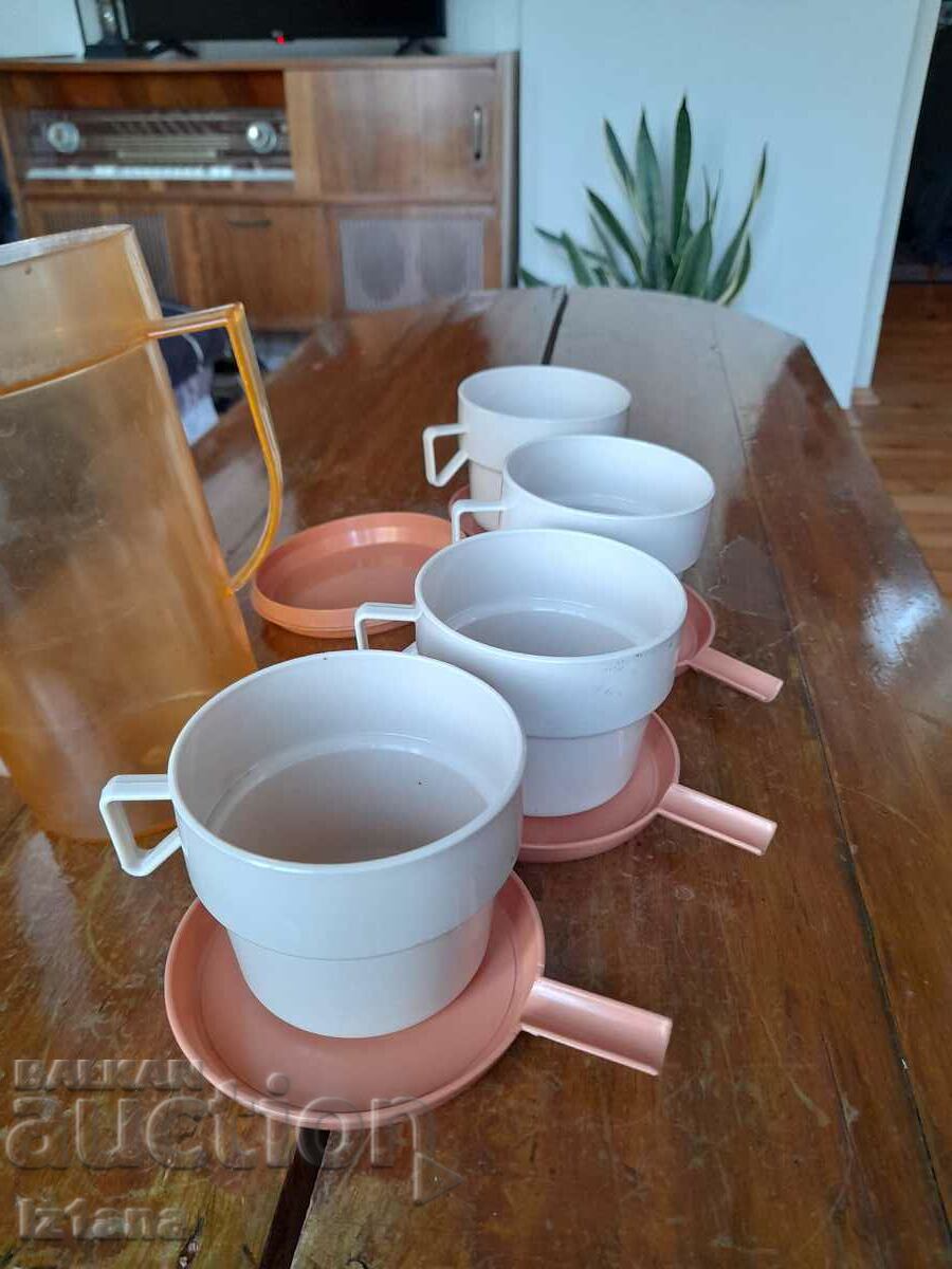 Auction Old Travel Set Jug with Cups Auction Old Travel Set Jug with Cups