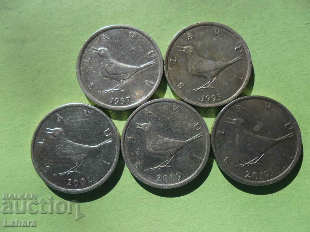 1 kuna 1995 , 1997 , 2001 , 2009 , 2017 Croația cu preț 3.00 BGN | € 1.53