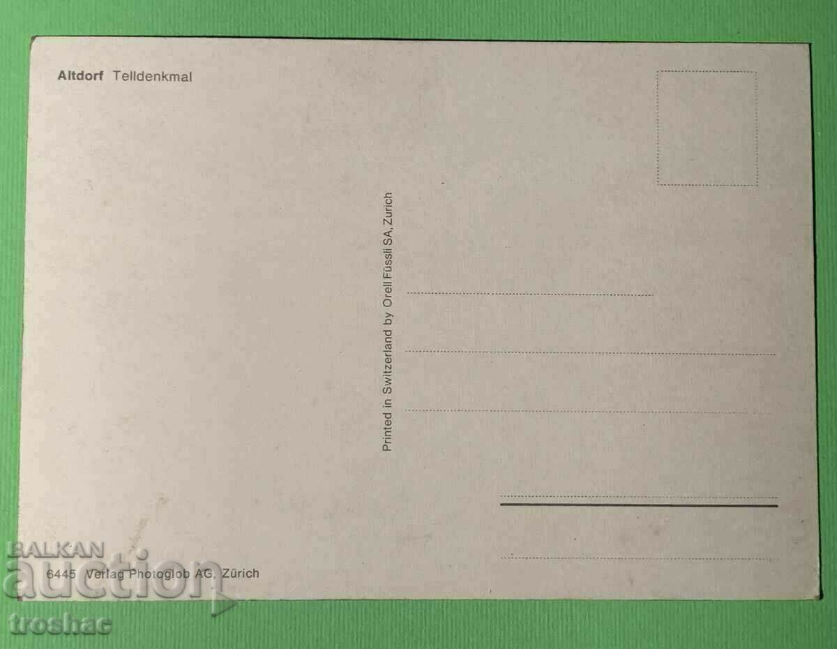 Old Card Altdorf monument to William Tell Switzerland with price 10.00 BGN | € 5.11 Old Card Altdorf monument to William Tell Switzerland with price 10.00 BGN | € 5.11