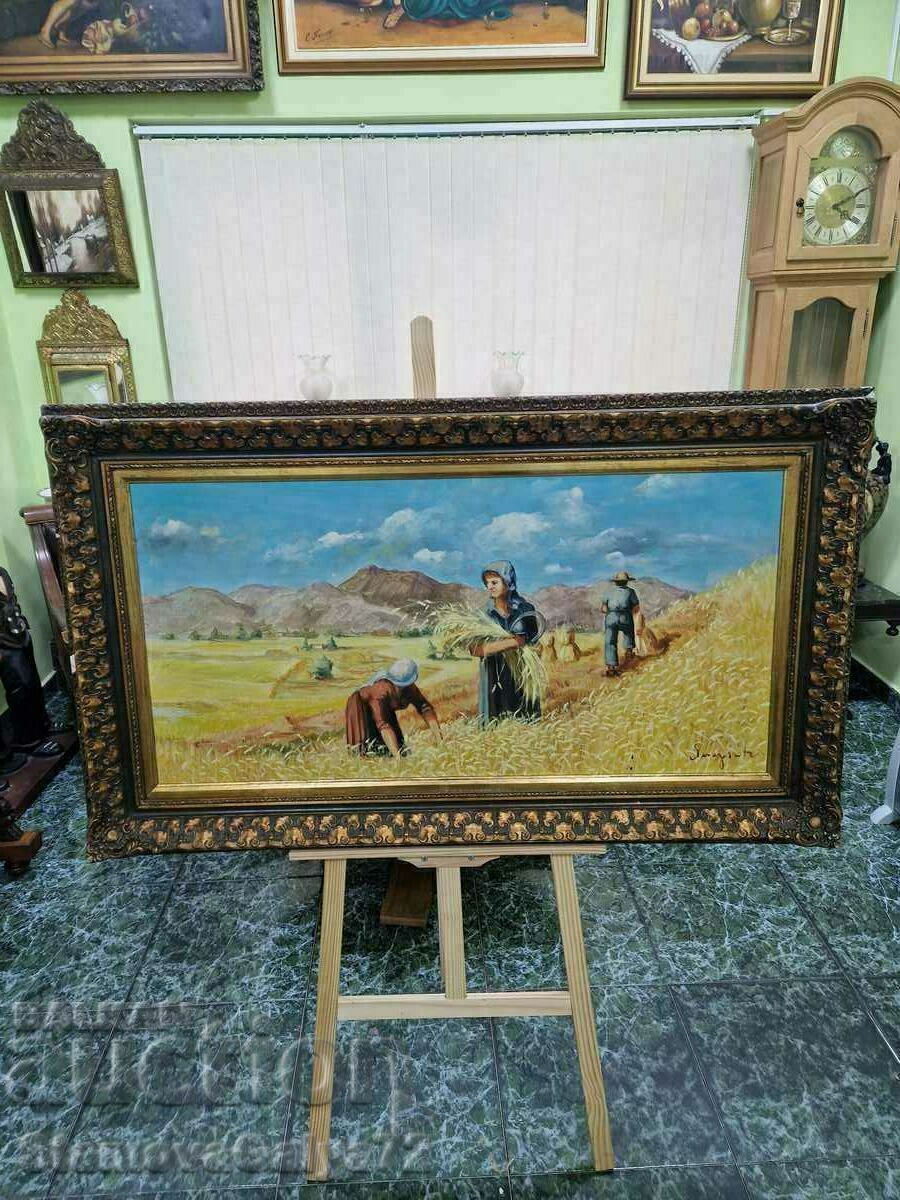 Μοναδική μεγάλη αντίκα πρωτότυπη ελαιογραφία - 5 Μοναδική μεγάλη αντίκα πρωτότυπη ελαιογραφία - 5