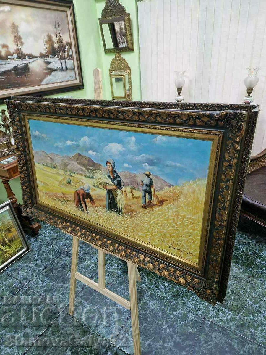 Μοναδική μεγάλη αντίκα πρωτότυπη ελαιογραφία - 7 Μοναδική μεγάλη αντίκα πρωτότυπη ελαιογραφία - 7