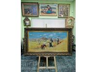 Μοναδική μεγάλη αντίκα πρωτότυπη ελαιογραφία