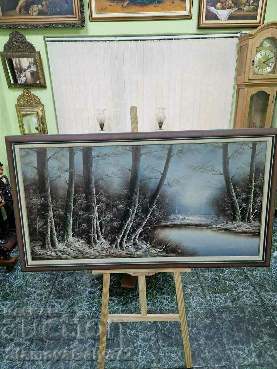 Livrarea Frumos pictură veche mare antică în ulei pe pânză