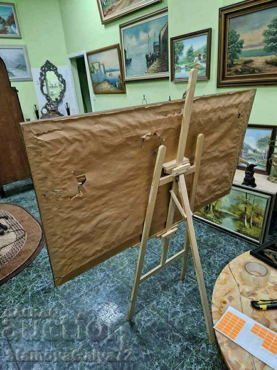 Beautiful old large antique oil on canvas painting - 7 Beautiful old large antique oil on canvas painting - 7