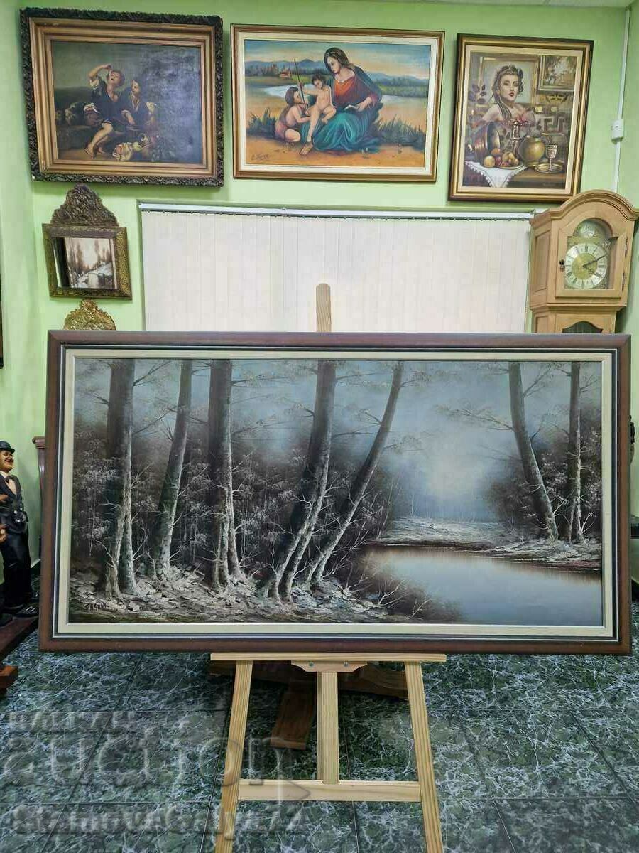 Beautiful old large antique oil on canvas painting Beautiful old large antique oil on canvas painting