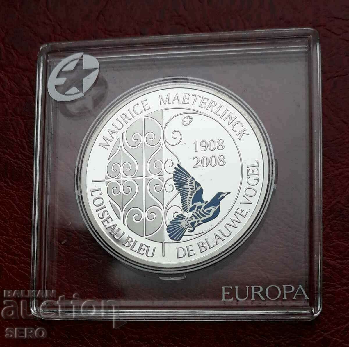 Белгия-10 евро 2008-сребърна в хубава капсула-мн.рядка