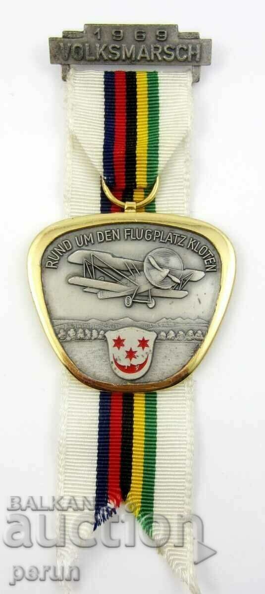 Доставка на НАРОДЕН МАРШ-1969г-ЛЕТИЩЕ КЛОТЕН-ЩВЕЙЦАРИЯ-МЕДАЛ-ОРИГИНАЛ Доставка на НАРОДЕН МАРШ-1969г-ЛЕТИЩЕ КЛОТЕН-ЩВЕЙЦАРИЯ-МЕДАЛ-ОРИГИНАЛ