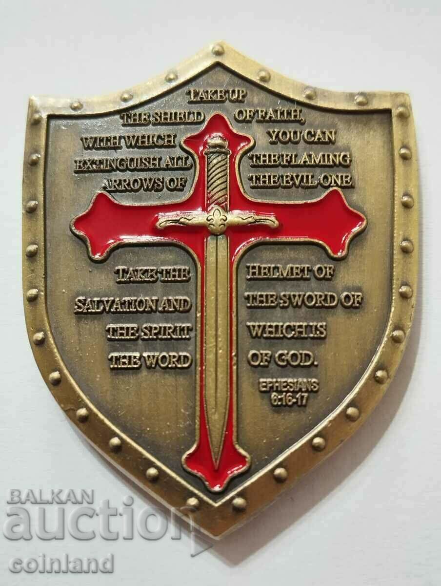 Templar coin medal plaque Armor of God - REPLICA