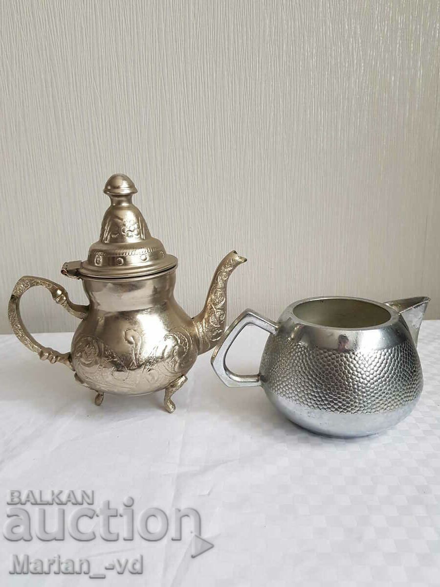 Small teapot and milk jug