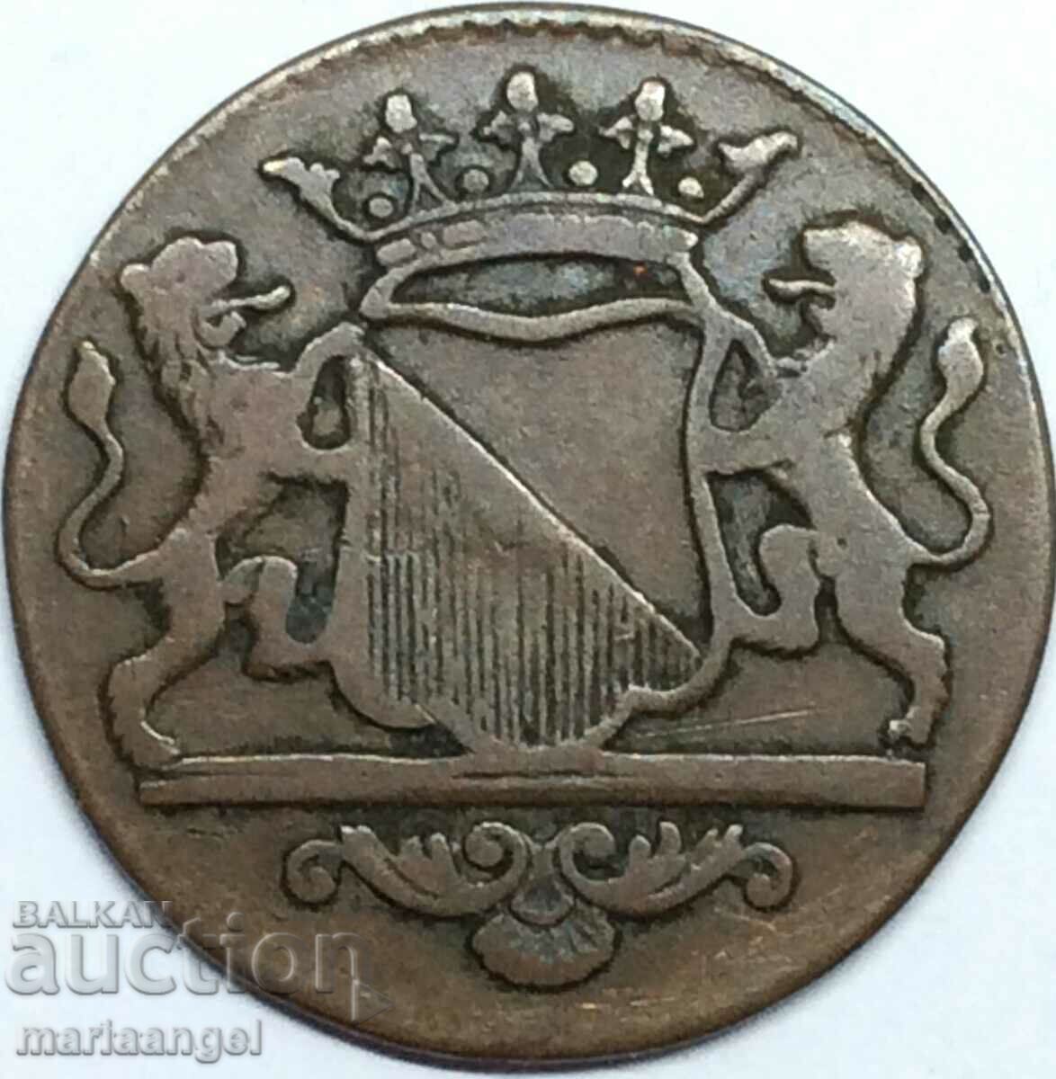1 Дуит 1788 щат Утрехт Нидерландия бронз