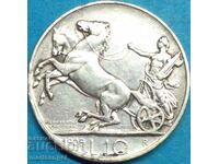 10 лири 1929 Италия Виктор Емануил (1869-1946) сребро - рядк