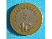 India 10 rupii 2012 nou simbol al rupiei