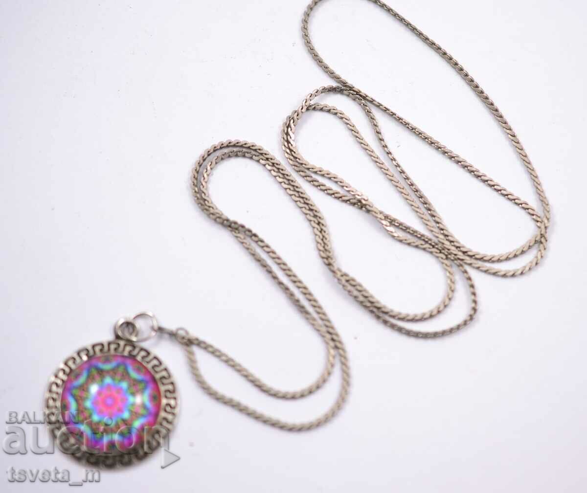 Domed glass medallion necklace with price 5.00 BGN | € 2.56 Domed glass medallion necklace with price 5.00 BGN | € 2.56