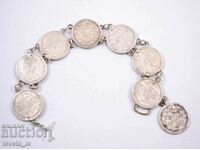 Antique Silver Coin Bracelet 22.1g