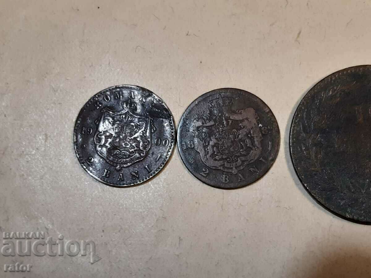 Coins 2 bani 1882, 2 bani 1900 and 10 bani 1867, Romania with price 10.00 BGN | € 5.11 Coins 2 bani 1882, 2 bani 1900 and 10 bani 1867, Romania with price 10.00 BGN | € 5.11