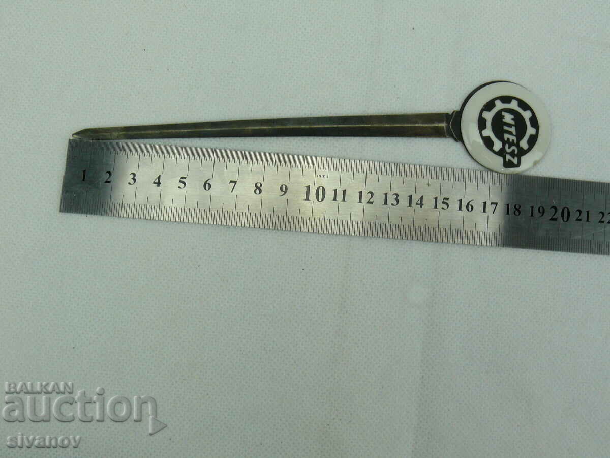 Interesting Old Silver Plated Letter Knife MTESZ #2228 - 6 Interesting Old Silver Plated Letter Knife MTESZ #2228 - 6