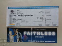 Tickets for the concerts of Faithless and Dee Dee Bridgewater at the NDK