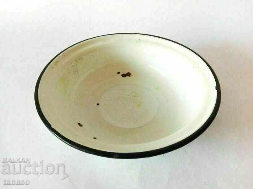 Old enamel bowl, basin USSR (8.3) - 5