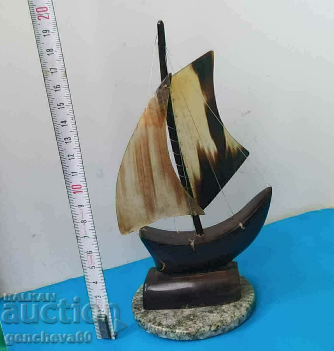 Delivery of Retro souvenir "Sailboat" handmade from horn Delivery of Retro souvenir "Sailboat" handmade from horn