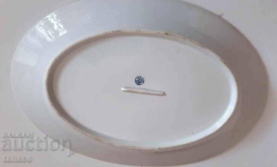 Auction  Czech porcelain oval plate, serving platter