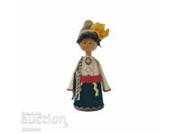 Păpușă veche din lemn, etno, de casă