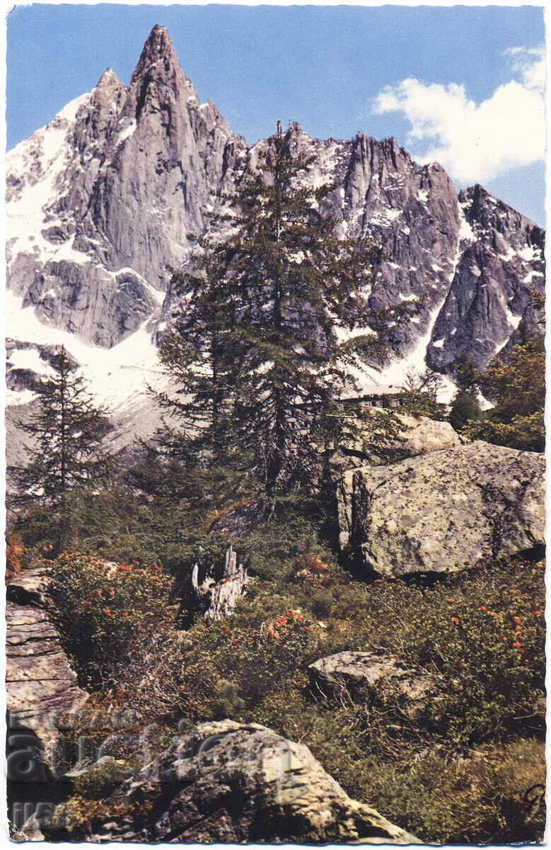 Franta - Savoie - Chamonix - panorama cu Mont Blanc - 1984