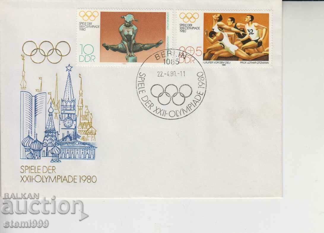 First-day Postal envelope SPORT Moscow 80