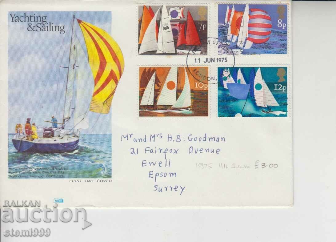 First Day Mailing Envelope Yachts SAILING