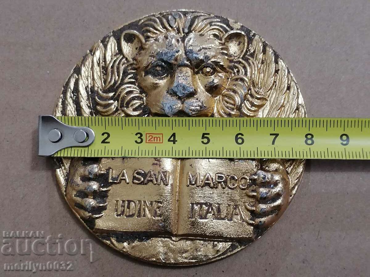 Auction Emblem of coffee machine from the time of the soca, monogram, plaque Auction Emblem of coffee machine from the time of the soca, monogram, plaque