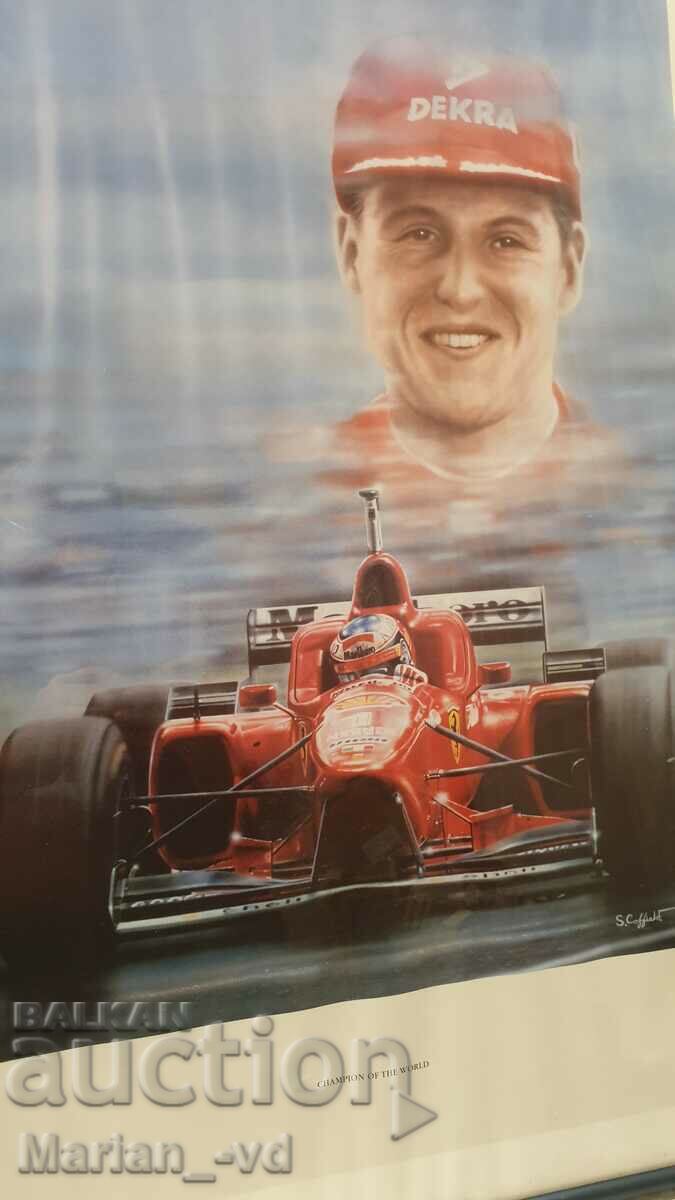 Auction Michael Schumacher Vintage Framed Poster Auction Michael Schumacher Vintage Framed Poster
