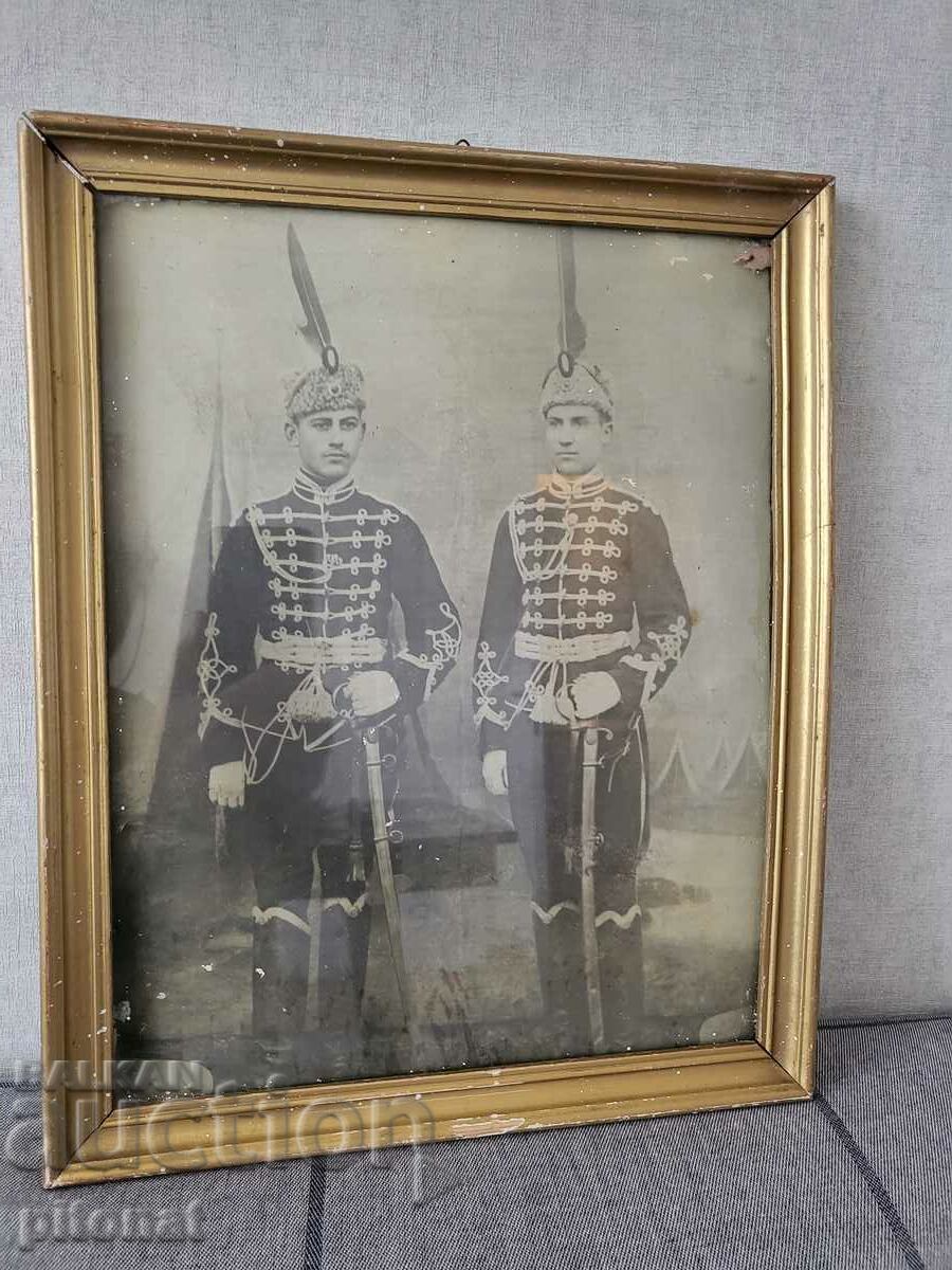 Антикварна голяма снимка гвардейци Царство България