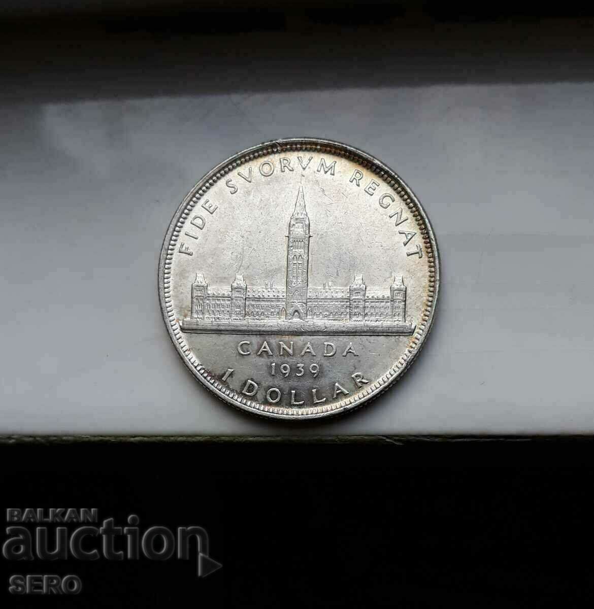 Канада-1 долар 1939 Отава-сградата на парламента