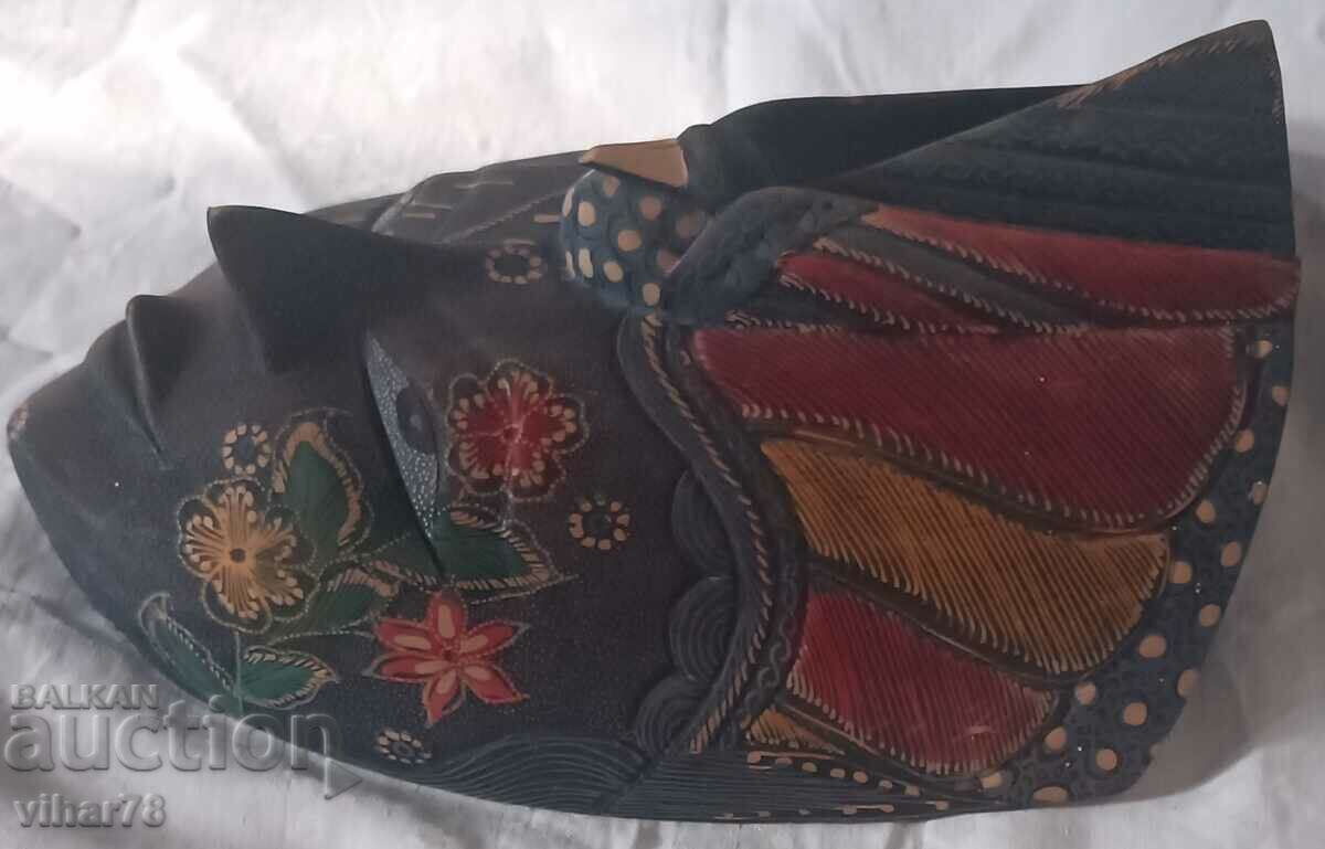 Mască veche de perete din lemn - 5