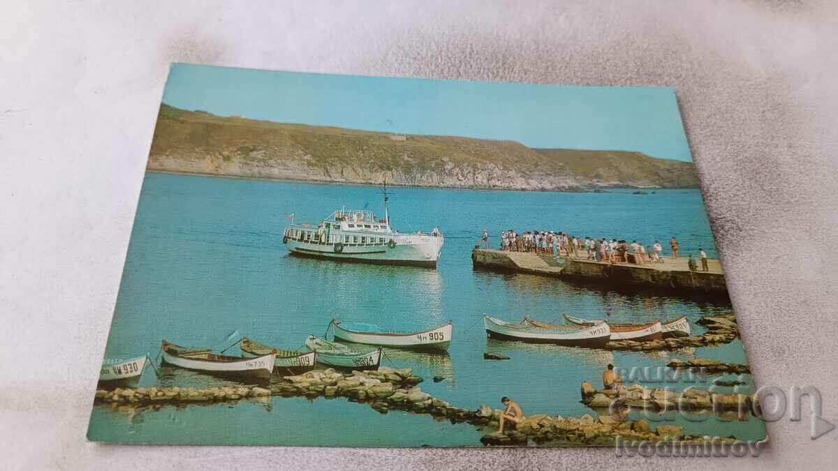 Пощенска картичка Черноморец Пристанището 1974