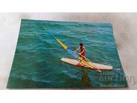 Postcard Sunny Beach Surfing 1983