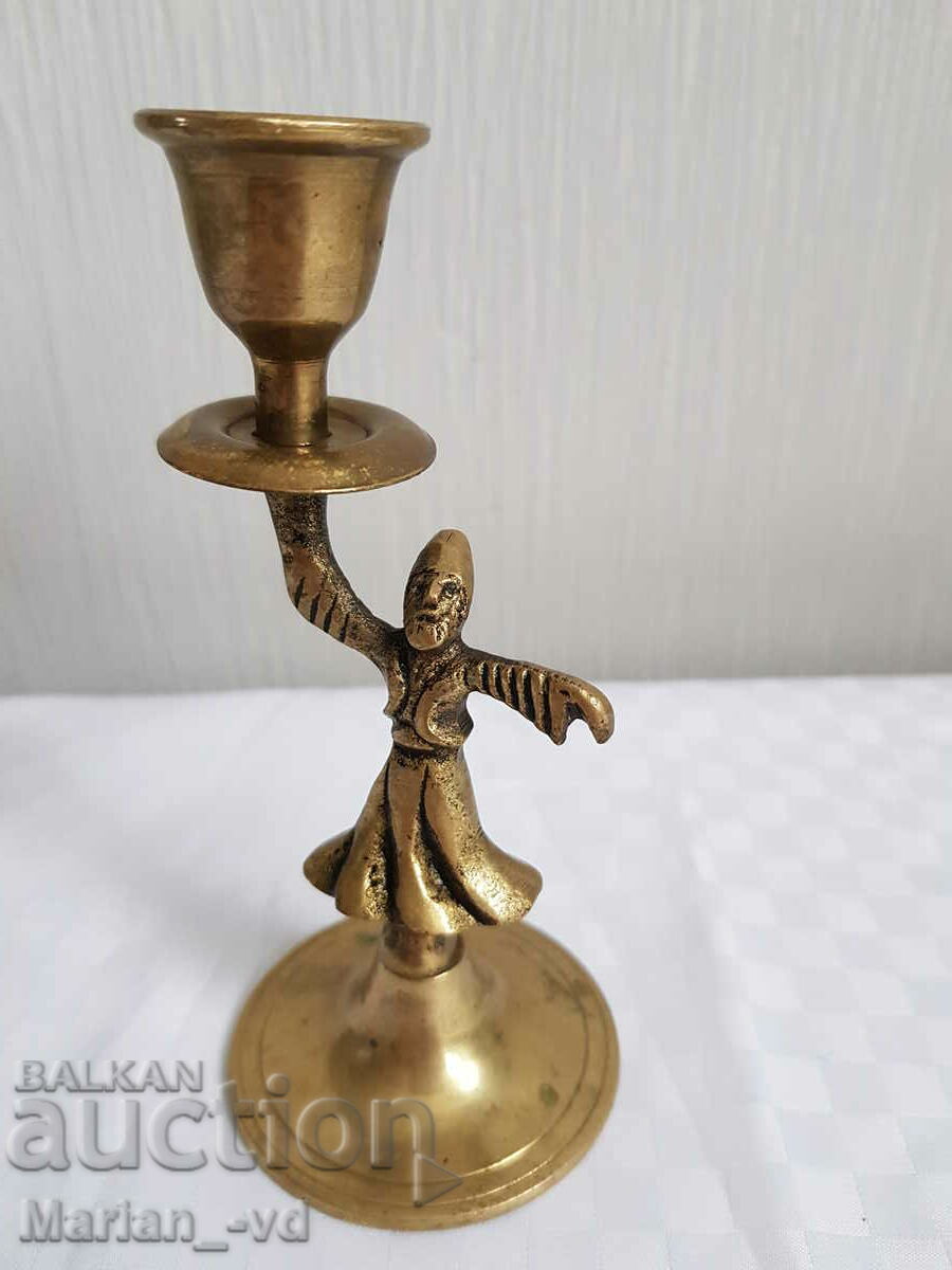 Bronze candlestick with dervish with price 40.00 BGN | € 20.45 Bronze candlestick with dervish with price 40.00 BGN | € 20.45