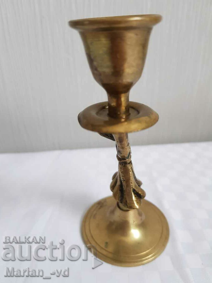 Bronze candlestick with dervish - 5 Bronze candlestick with dervish - 5